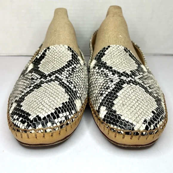 Veronica Beard Jaide Snake Print Moccasin Loafer Size 8M Slip on Flats Exotic - Picture 5 of 13